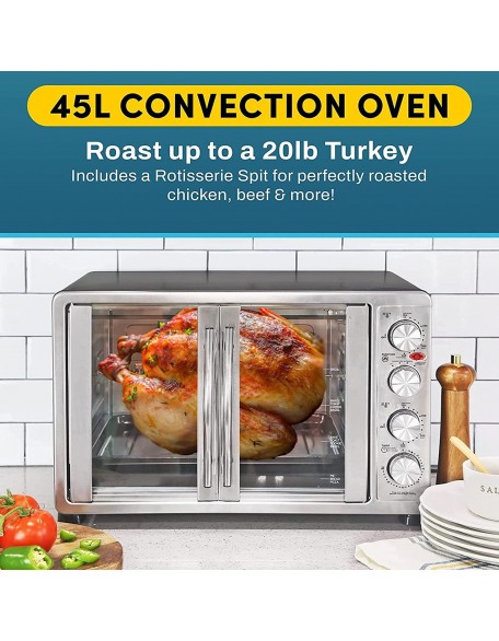 18-Slice Convection Oven 4 - Control Knobs, Includes 2 x 14