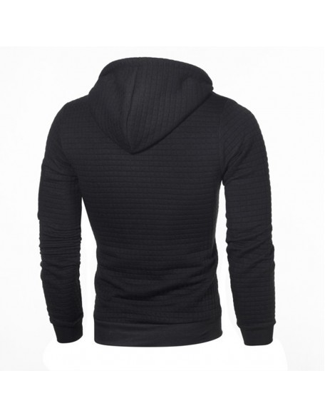 Casual Men's Pure Color Long Sleeve Hooded Sweatshirt