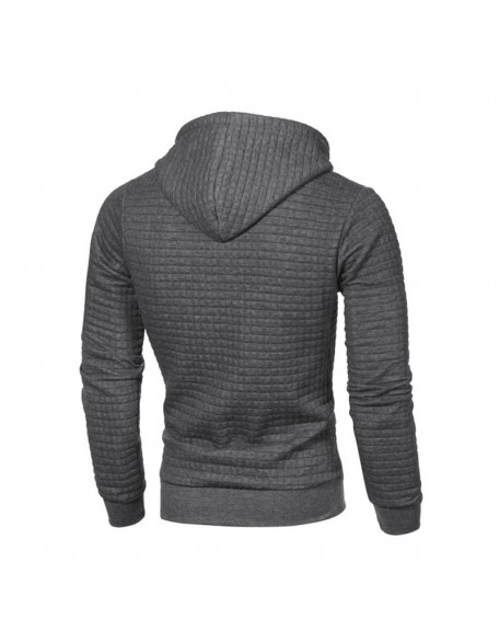 Casual Men's Pure Color Long Sleeve Hooded Sweatshirt