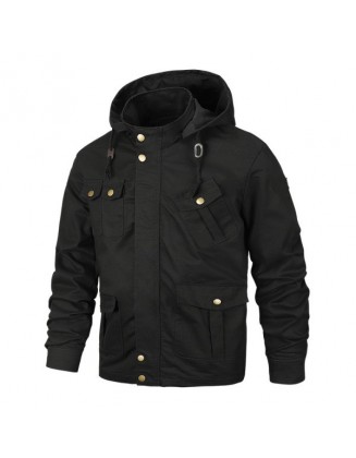 Men's Multi-pocket Military Uniform Washed Jacket