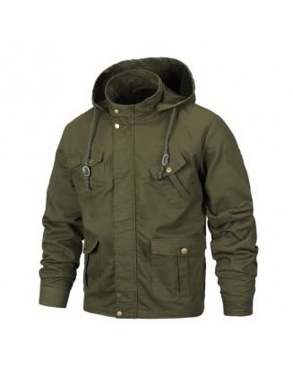 Men's Multi-pocket Military Uniform Washed Jacket