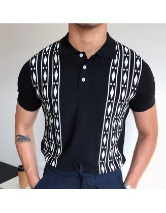 Fashion Casual Hit Color Polo T-shirt