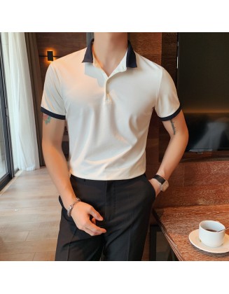 Men's Casual Knitted Polo T-shirt