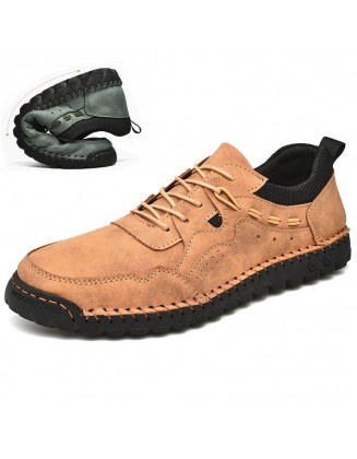 Men's Soft Hand Sewn Lace-Up Sneakers