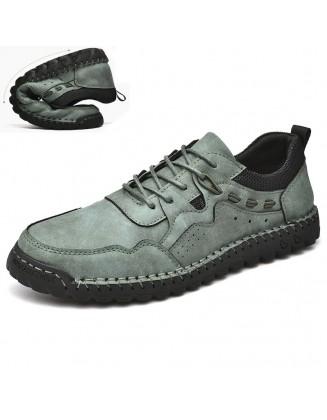 Men's Soft Hand Sewn Lace-Up Sneakers