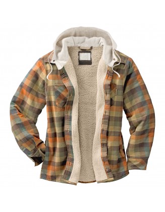 Men's Hooded Flannel Shirt Jacket