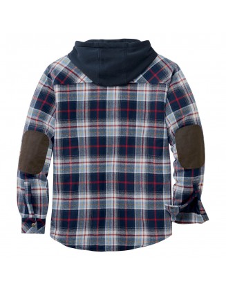 Men's Autumn & Winter Outdoor Casual Checked Hooded Jacket