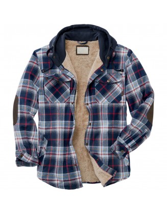 Men's Autumn & Winter Outdoor Casual Checked Hooded Jacket