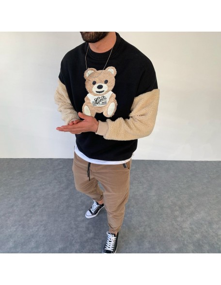 Bear Crew Neck Casual Sweatshirt