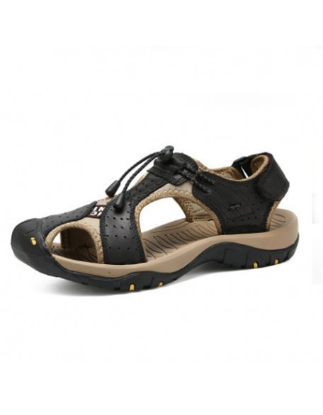 Men Leather Upper Sandals with Straps Multi-Color