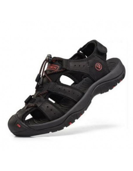 Men Leather Upper Sandals with Straps Multi-Color