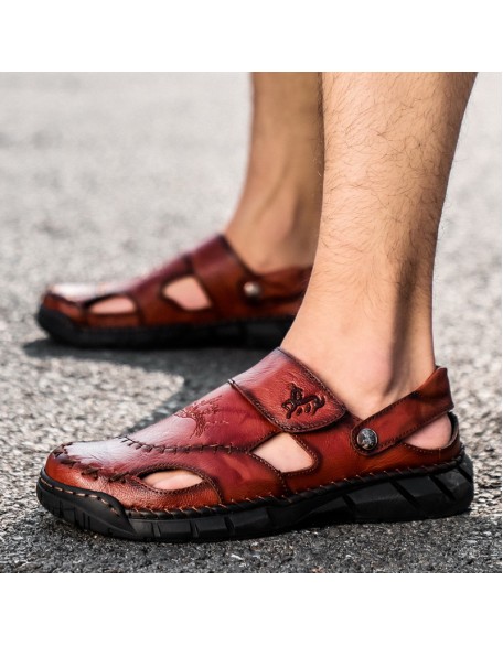 Men's Soft Lucky Deer Print Athleisure Two Wear Sandals