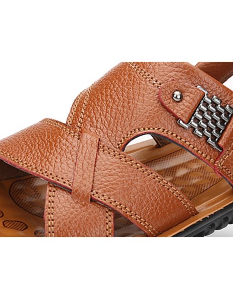 Men's Genuine Leather Soft Sandals