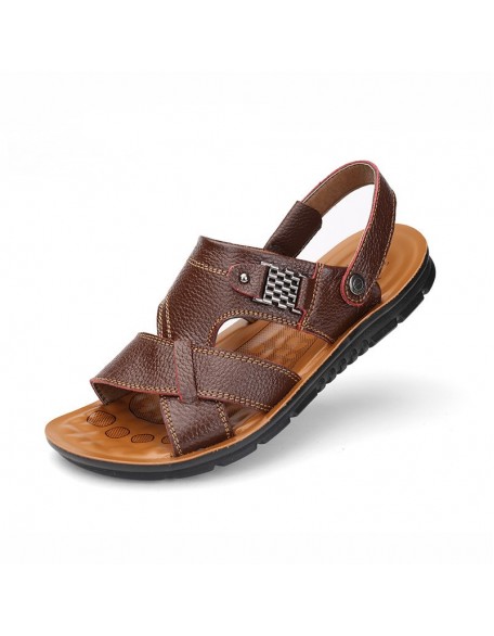 Men's Genuine Leather Soft Sandals