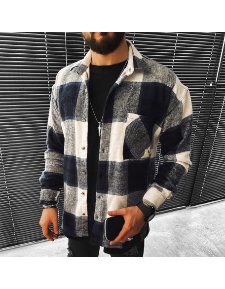 Casual Checked Texture Jacket