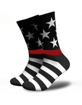 Summer New American Flag Printed Cotton Men And Women Tube Socks