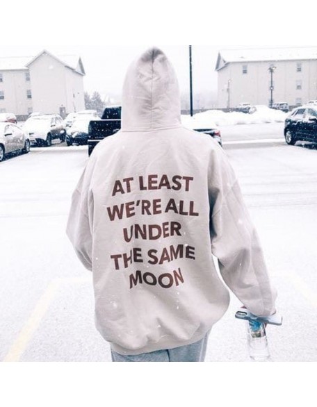 At Least We're All Under The Same Moon Women's Casual Hoodie