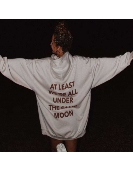 At Least We're All Under The Same Moon Women's Casual Hoodie