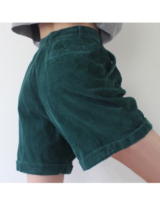 Summer Dark Retro Corduroy Shorts