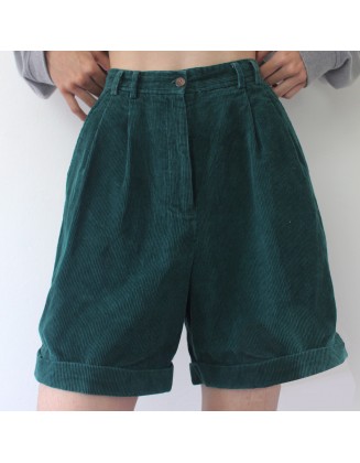 Summer Dark Retro Corduroy Shorts