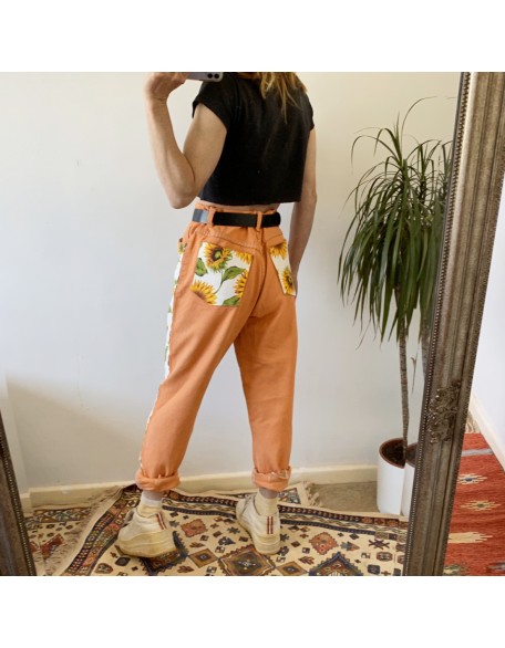 Casual Sunflower Printed Straight Trousers