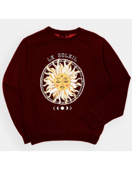 Autumn And Winter Casual Sun Flower Print Crew Neck Sweatshirt