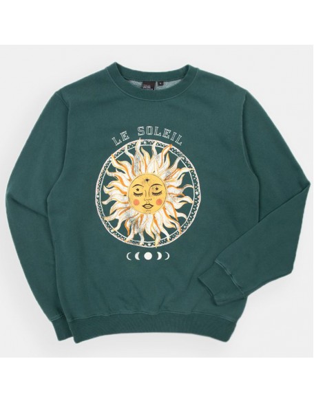 Autumn And Winter Casual Sun Flower Print Crew Neck Sweatshirt