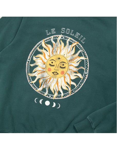 Autumn And Winter Casual Sun Flower Print Crew Neck Sweatshirt