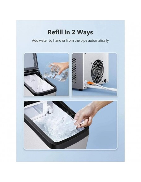 Nugget Ice Maker for Countertop TAOTRONIC Sonic Ice Maker Machine