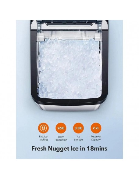 Nugget Ice Maker for Countertop TAOTRONIC Sonic Ice Maker Machine