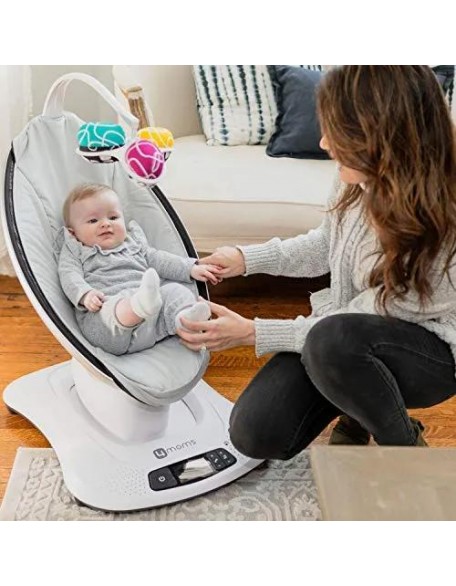 4momsmamaRoo 4 Multi-MotionTM Baby Swing, Bluetooth Baby Rocker with 5 Unique Motions